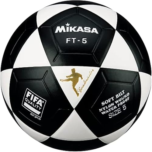 MIKASA FT5 Goal Master - Balón de fútbol, tamaño 5, balón de fútbol oficial, color blanco y negro
