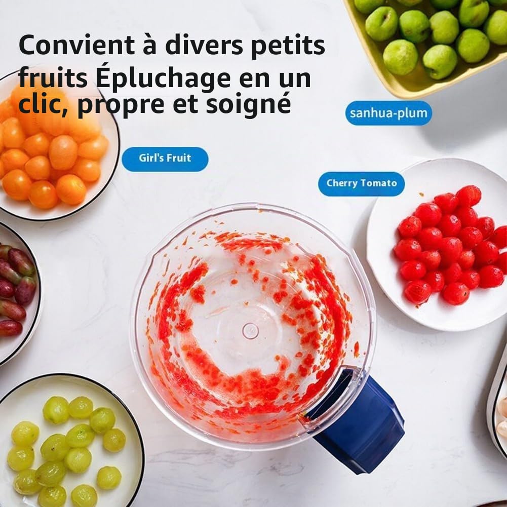 Machine électrique 3 en 1 pour éplucher les raisins et l'ail, éplucheur électrique rechargeable par USB, outil multifonctionnel pour éplucher les fruits, les tomates et les légumes, pour la maison, la