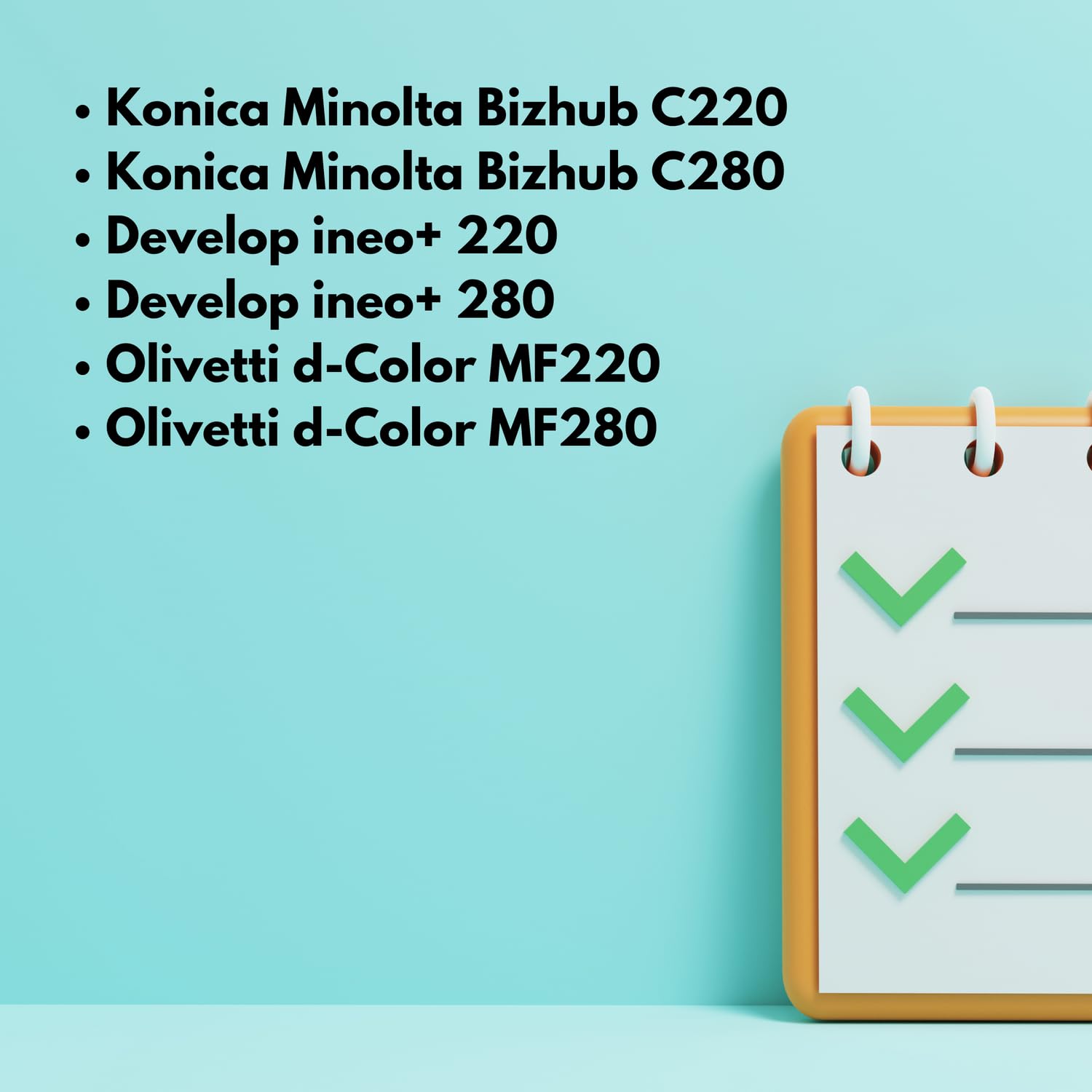 EVOKE TN216 TN-216 Toner Kompatybilny z Konica Minolta C220 C280 220 280 MF220 MF280 (Zestaw CMYK) 107000 Stron