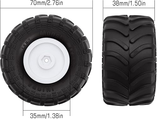 Miniatura 4 de INJORA RC Monster - Juego de neumáticos de llanta de camión de 2.756 x 1.496in para auto de oruga RC 124 Axial SCX24 Bronco Gladiator C10 JLU
