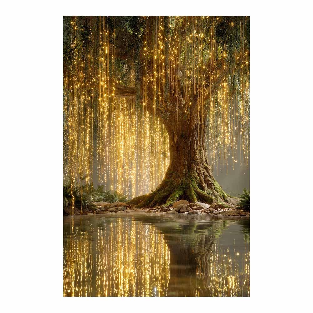 HOQIU Tree Of Life Wall Art Cosmic Golden Tree canvas prints, nature wall art, for Bathroom Home Office Decor(Multicolor)-80x120cm Unframed