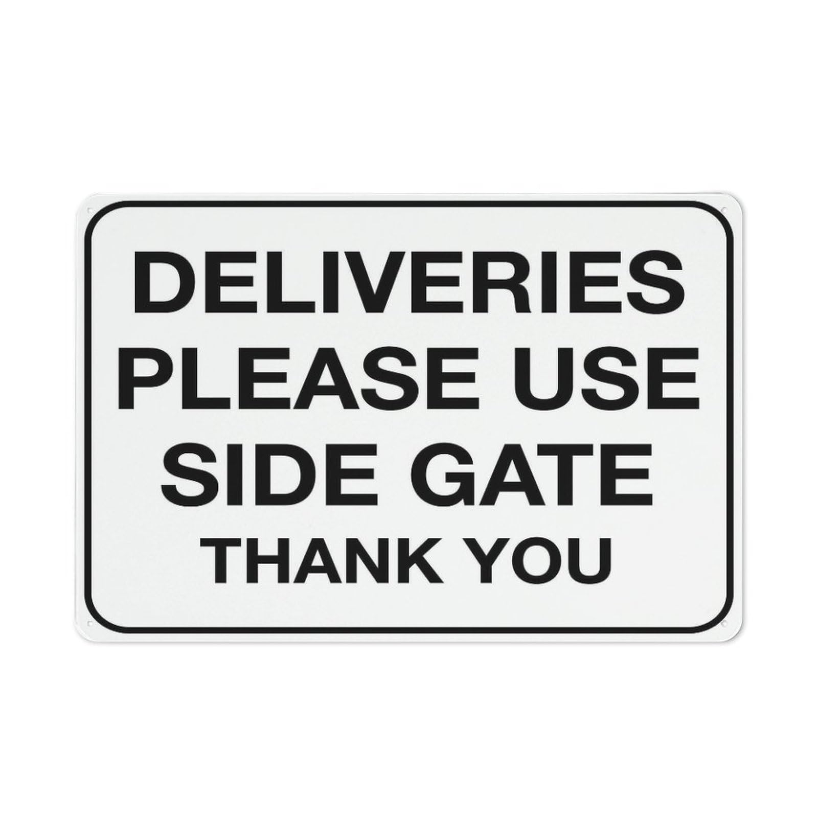 Xewazd A1954 Tin Sign Deliveries Please Use Side Gate Thank You Retro 8"X12" Metal Tin Sign - Playful Wall Decor For Shop, Garage, Yard & Man Cave