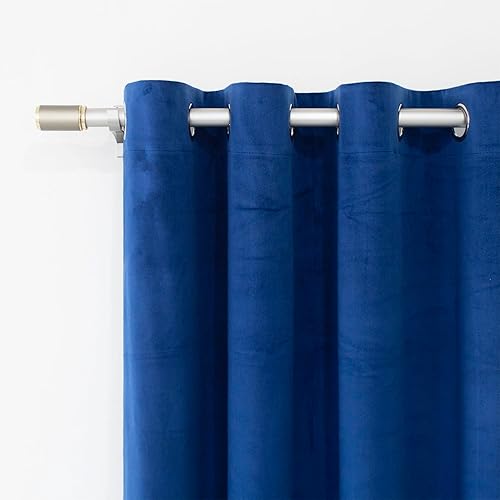 Miniatura 4 de Cortinas opacas de terciopelo azul marino de 84 pulgadas de largo, cortinas opacas de terciopelo con aislamiento térmico para dormitorio, cortinas