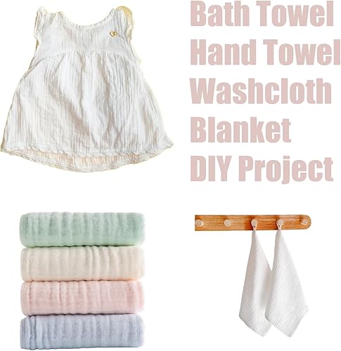 Miniatura 4 de LaSilk - Tela de algodón de doble gasa de The Yard  Tela de muselina 100% algodón para manualidades y material de costura como vestido, toalla,