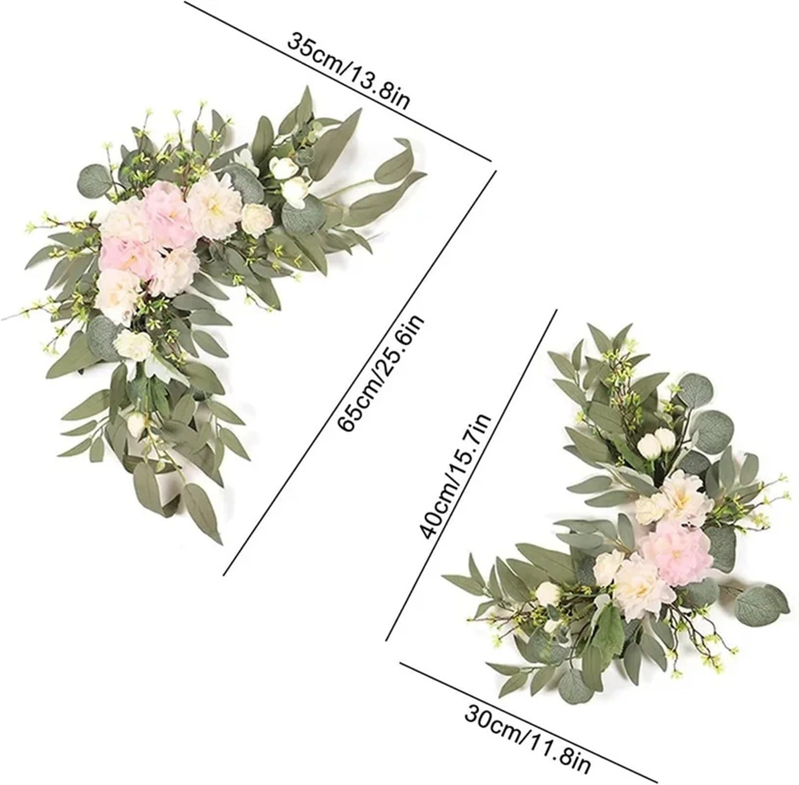 Kit Fiori Artificiali Per Arco Matrimonio 2 fiori for arco nuziale, artificiali romantici for tende trasparenti, cerimonia for pergolato, sedia da matrimonio(White)