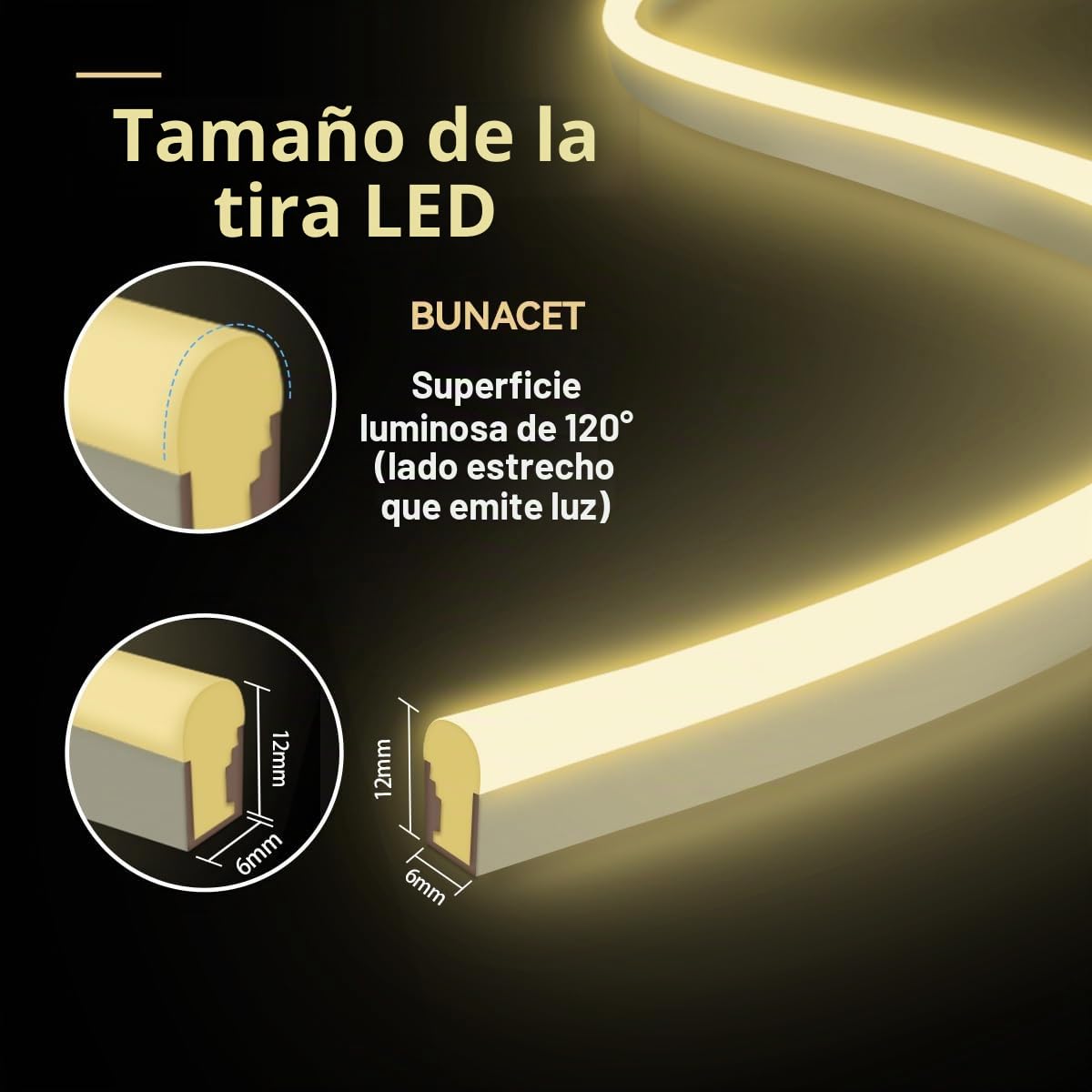 Tira LED Neon 16M Blanca Cálida 3000K-6500K Blanca Frío Tira Luz LED Regulable con Mando Distancia y Fuente Alimentación Luces de Cinta LED Flexible para Cocina, Dormitorio, 2 * 8M