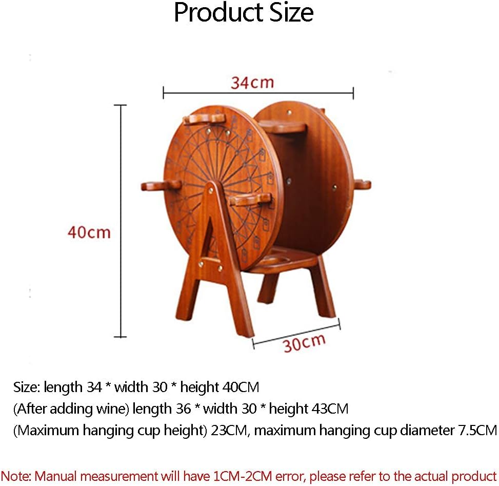 Ferris Wheel Wine Rack Creative Solid Wood Wine Rack Home Decoration Crafts Wine Glass Rack Freestanding Wine Bottle Rack