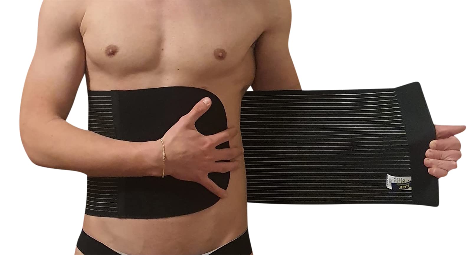 Fascia Lombare Rigida Alta 24 Cm – Supporto Per Schiena Uomo E Donna, Modellante E Contenitiva, Prodotta In Italia (Nero, XXL)