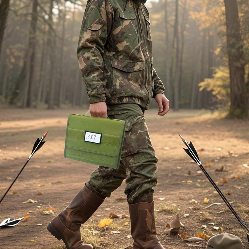 150 Rounds Ammo Pouch for Bullets, Ammo Wallet Foldable Ammo Bag Rifle Cartridge Bullet Holder, Tactical Ammo Carrier Magazine Pouch for 9mm .38 .357 .44 .45 .410 45-70