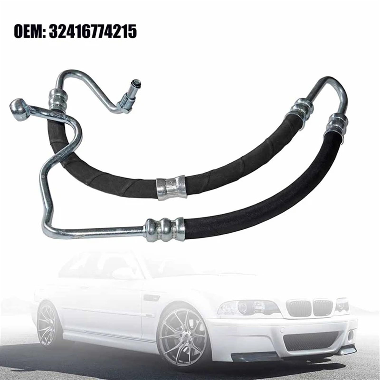 Pompa wspomagania 1 sztuka wąż wysokociśnieniowy układu wspomagania kierownicy gumowy + metalowy pasujący do BMW 323I 325I 328Ci 330Ci 330I E46