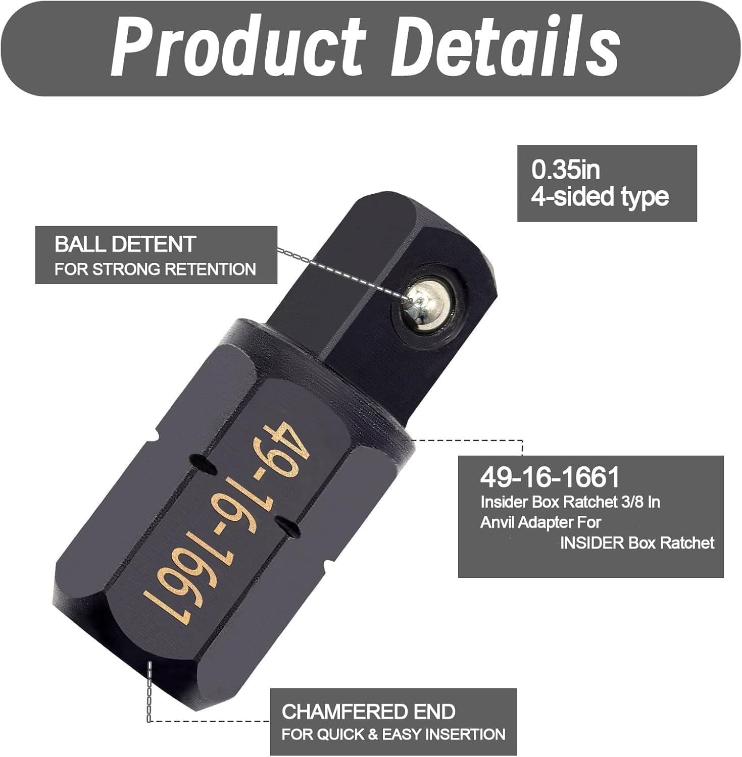 49-16-1661 Insider Box Ratchet 3/8 In Anvil Adapter