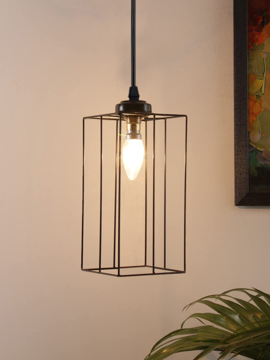 Devansh Square Iron Hanging lamp-image-2