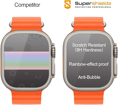 Miniatura 2 de Supershieldz Paquete de 2 protectores de pantalla de vidrio templado diseñados para Apple Watch Ultra 2 (1.929 in) / Apple Watch Ultra (1.929 in)