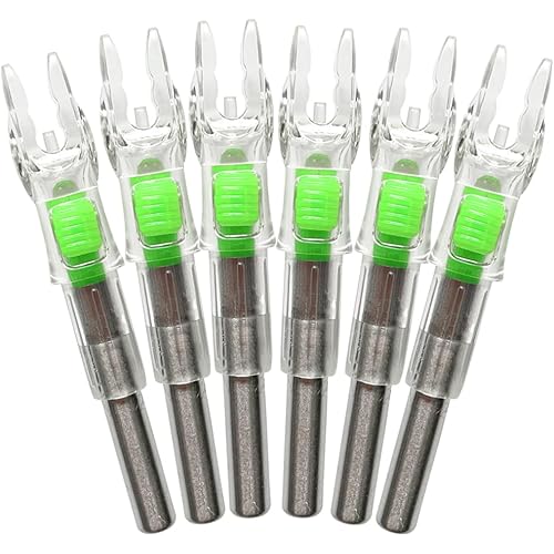 JIANZD Lighted Nocks for Arrows 6Pcs Led Archery Nocks with .204"/5.2mm Inside Diameter