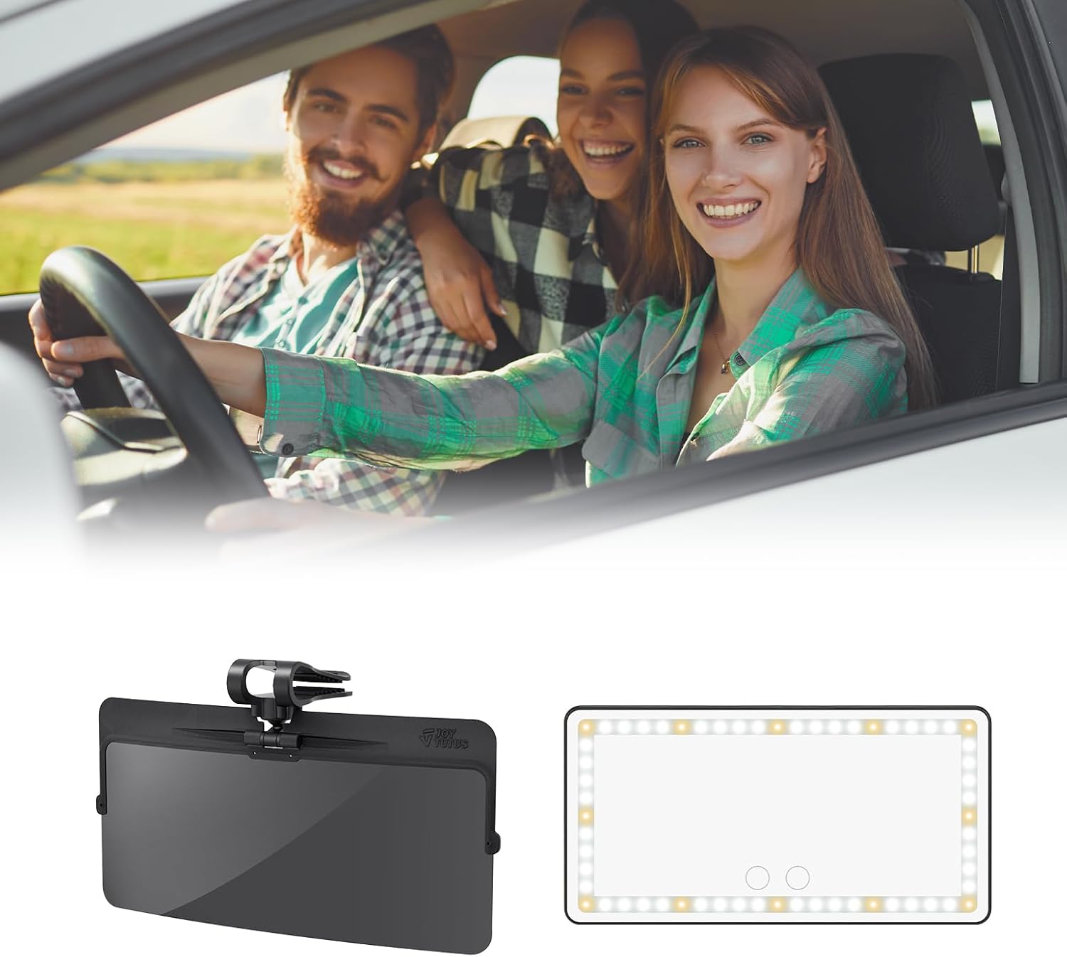 JOYTUTUS Sun Visor Extender and Car Sun Visor Vanity Mirror