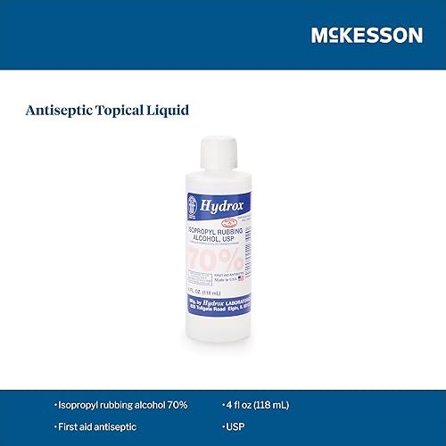 Miniatura 8 de McKesson 70% alcohol isopropílico para frotar  Solución de primeros auxilios para cortes, rasguños, limpieza  4 onzas, 60 unidades