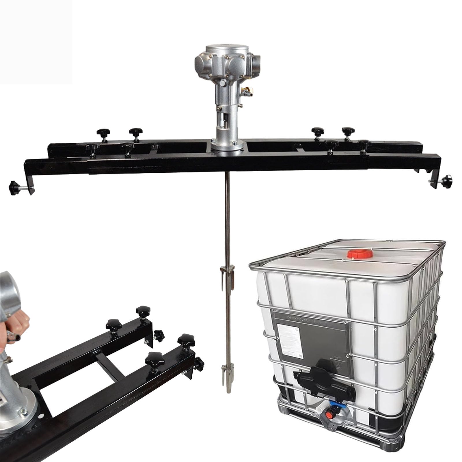 Pneumatyczne mieszadło do farb z pokrętłem teleskopowym, regulowane 62 cm, pojemność mieszania 1000 l, 0-2500 obr./min, ciśnienie robocze 6-8 kg, mikser 1HP do rozpuszczania atramentu