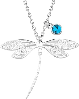 Dragonfly Necklace with Birthstone Sasenach Inspired Jewelry Gift Necklace Birthday Day Gift for Her