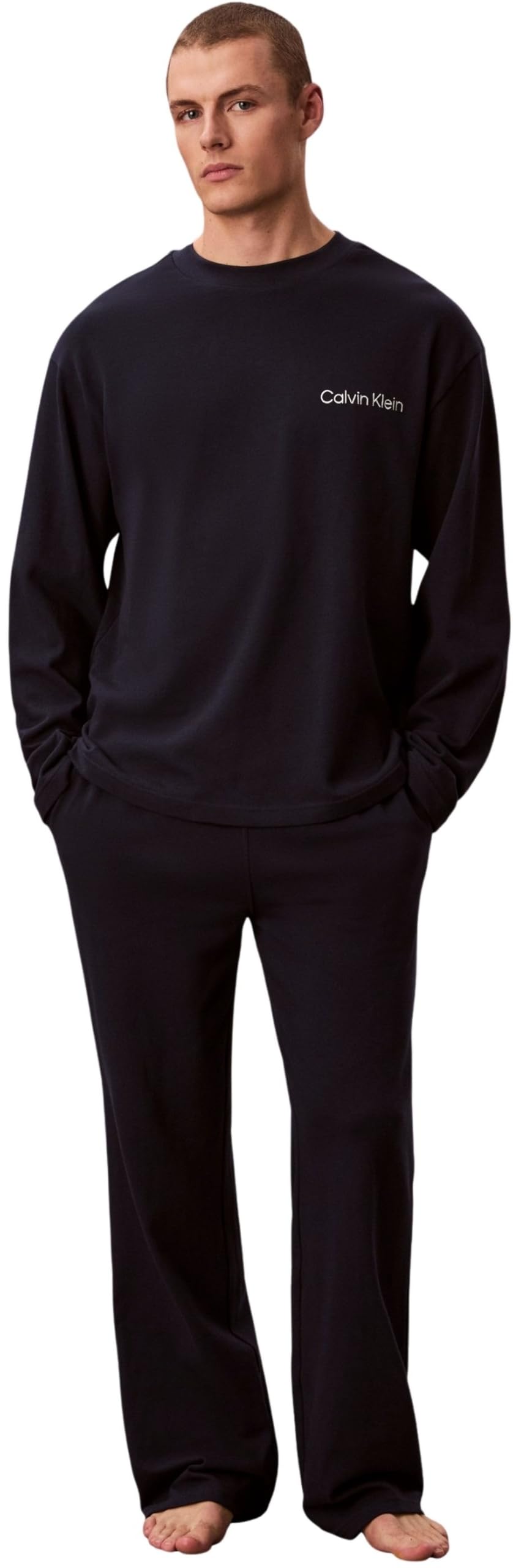 Calvin Klein Men's Pyjama Set Long, Blue (Shoreline), XL