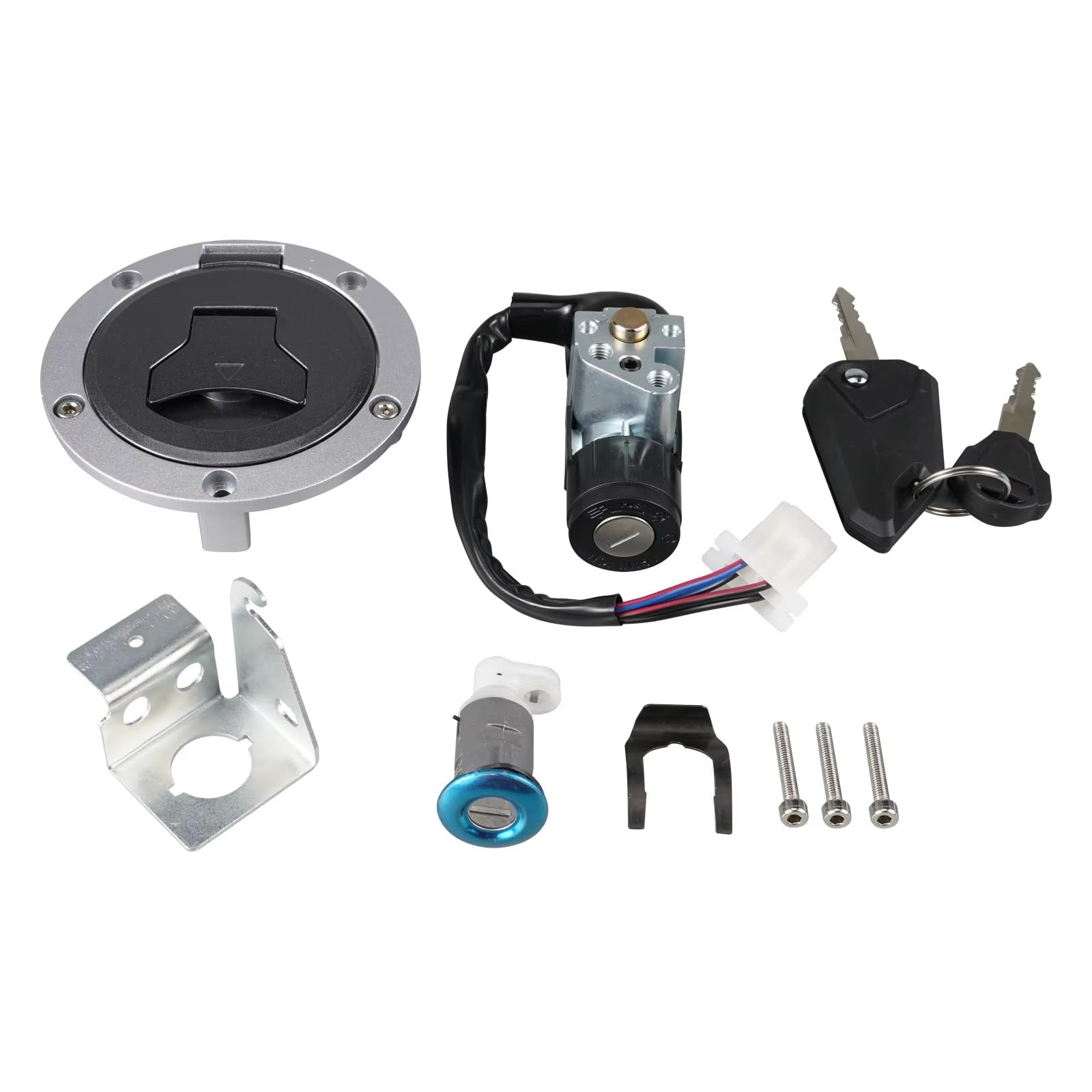Cerradura Encendido Moto Kit Cerradura Moto Para Para Grom 125 2017-2020 | Interruptor bloqueo llave encendido combustible tapa gasolina Kit llave bloqueo asiento 35010-K26-B03