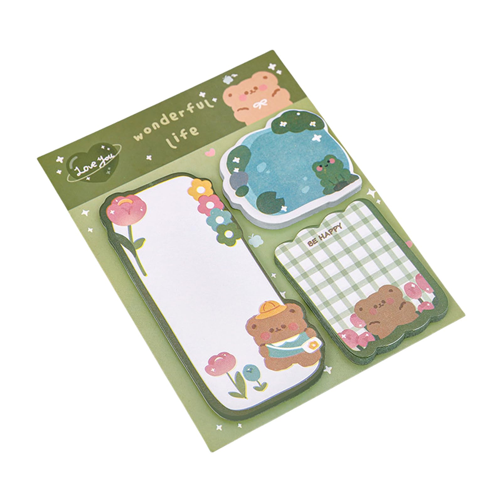 Xinsheinelry Cartoon Animal Notes 60 Sheets Sticky Small Notepads Pocket Memo Pad Reminder on Notebook Planner Fridges Calendar Animal Sticky