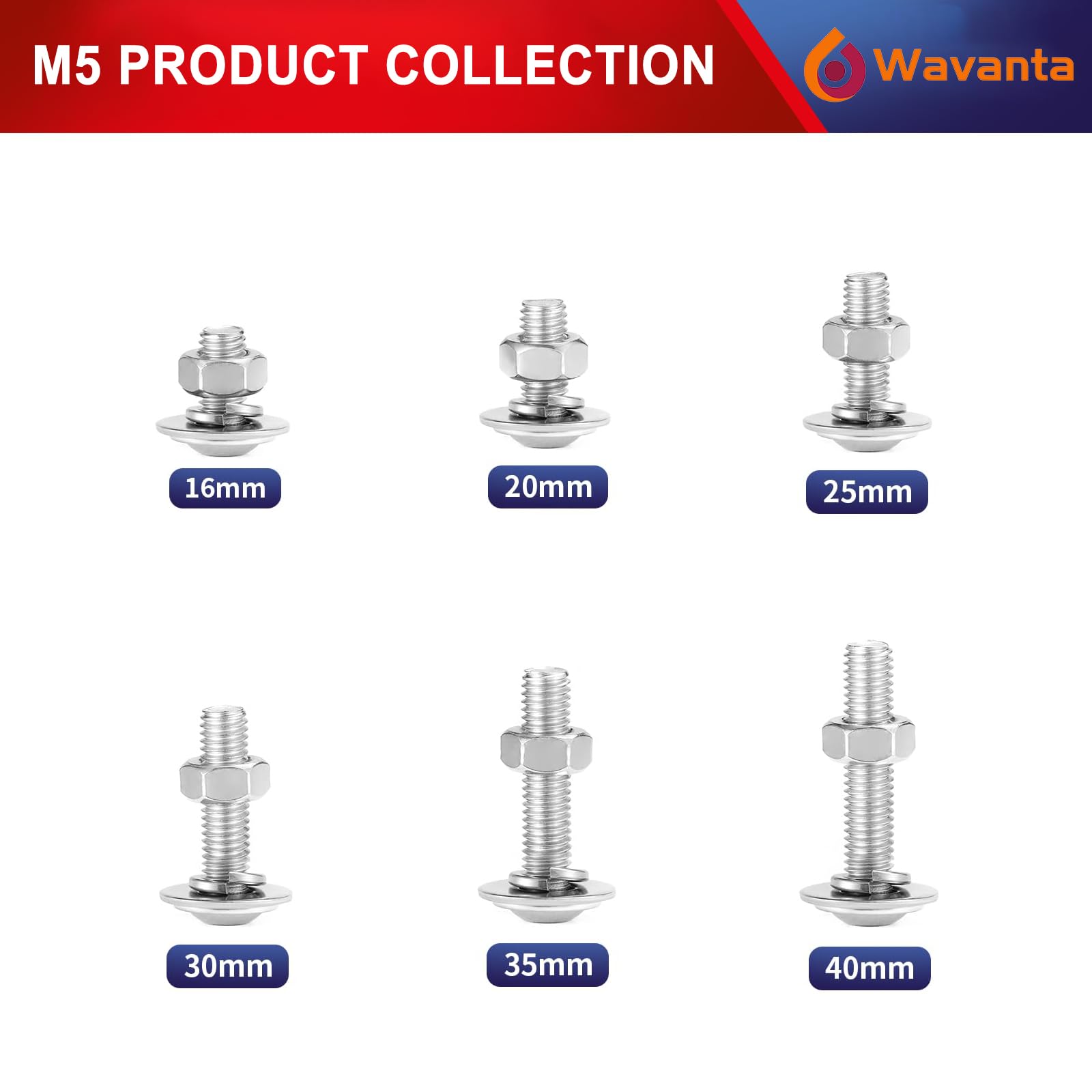 10Pcs M5 x 30 mm Bolt Flanged Button Head Socket Cap Bolt Screws, Nuts and Bolts 304 Stainless Steel, Allen Screws - Image 3