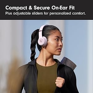 Beats Solo 4 - Wireless On-Ear Bluetooth Headphones, Up to 50-Hour Battery Life, Ultra-Lightweight Comfort, Powerful and Balanced Sound, Apple & Android Compatible - Cloud Pink