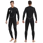 Lemorecn Wetsuits Mens Front Zip Neoprene 3mm Full Suit(3040black-L)