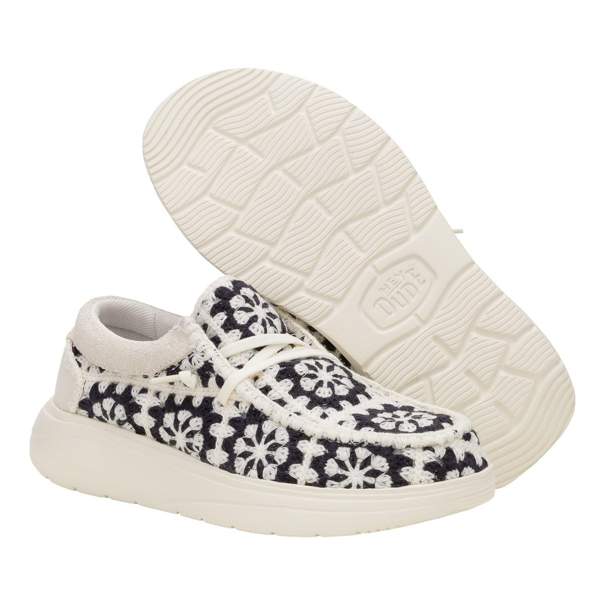 HEYDUDE Wendy Comf Cottage Crochet, Chaussures Mocassin Mode Casual