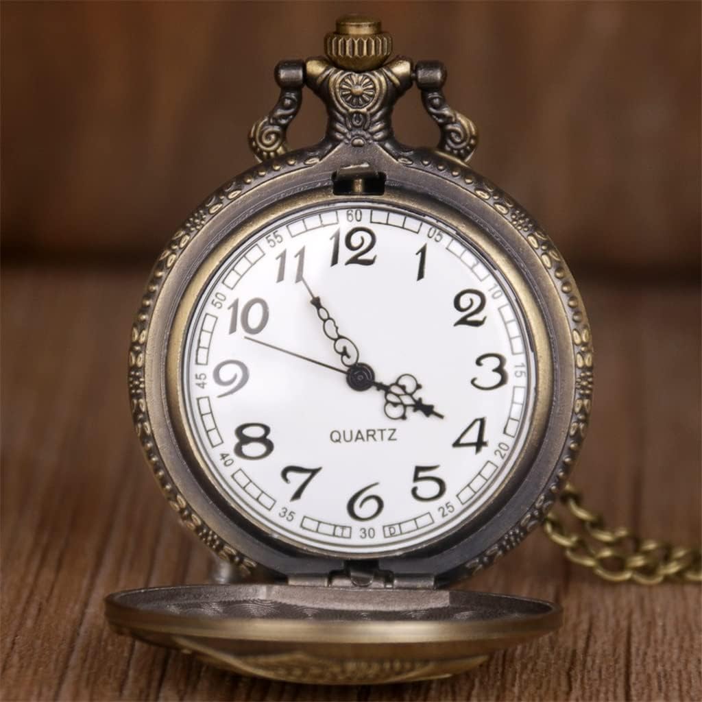 SJYDQ Vintage Quartz Pocket Watch Pendant Necklace Chain Vintage Watch Event Clock Pendant Watch : Clothing, Shoes & Jewelry