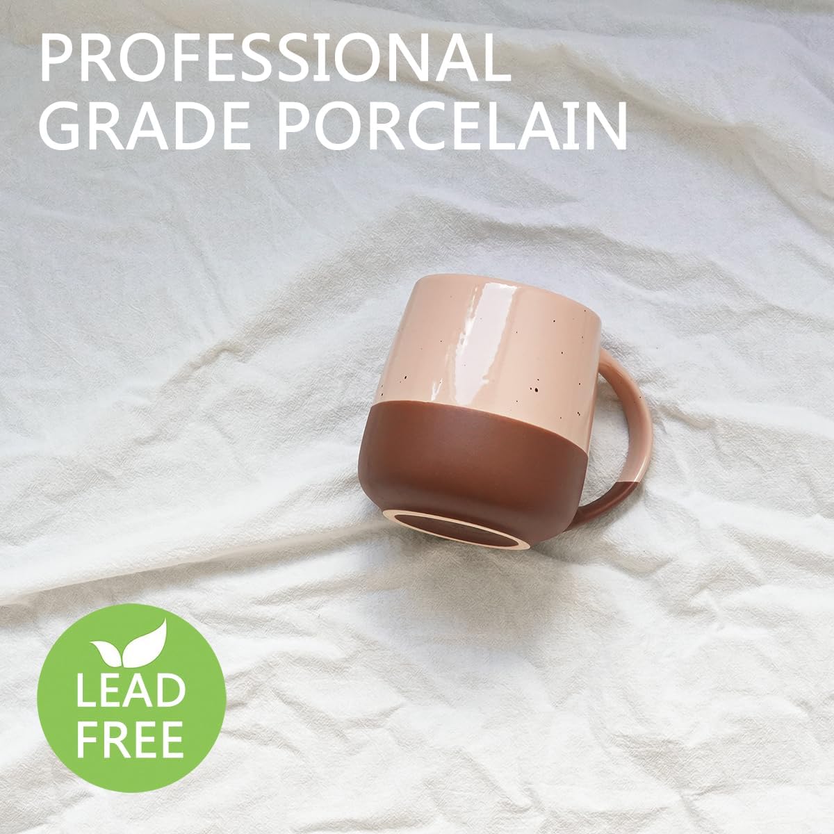 Bosmarlin Extra Large Ceramic Coffee Mug, 22 Oz, Dishwasher and Microwave Safe, Oversized Big Tea Cup (Light Pink) - Image 3