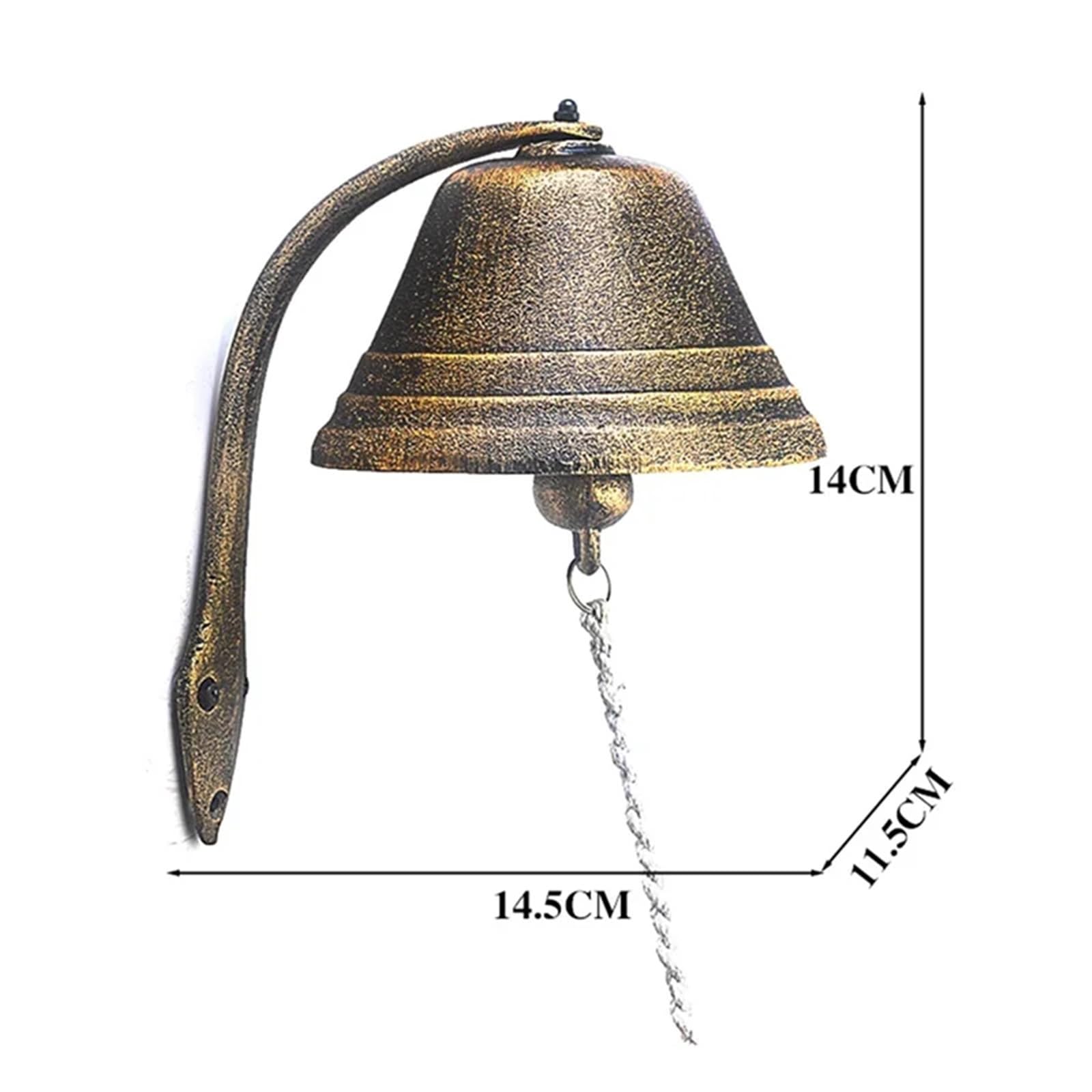 Campanello for esterno o interno per Porte, Bar, Pub | Campanello da muro d'ingresso di benvenuto con battente da giardino vintage