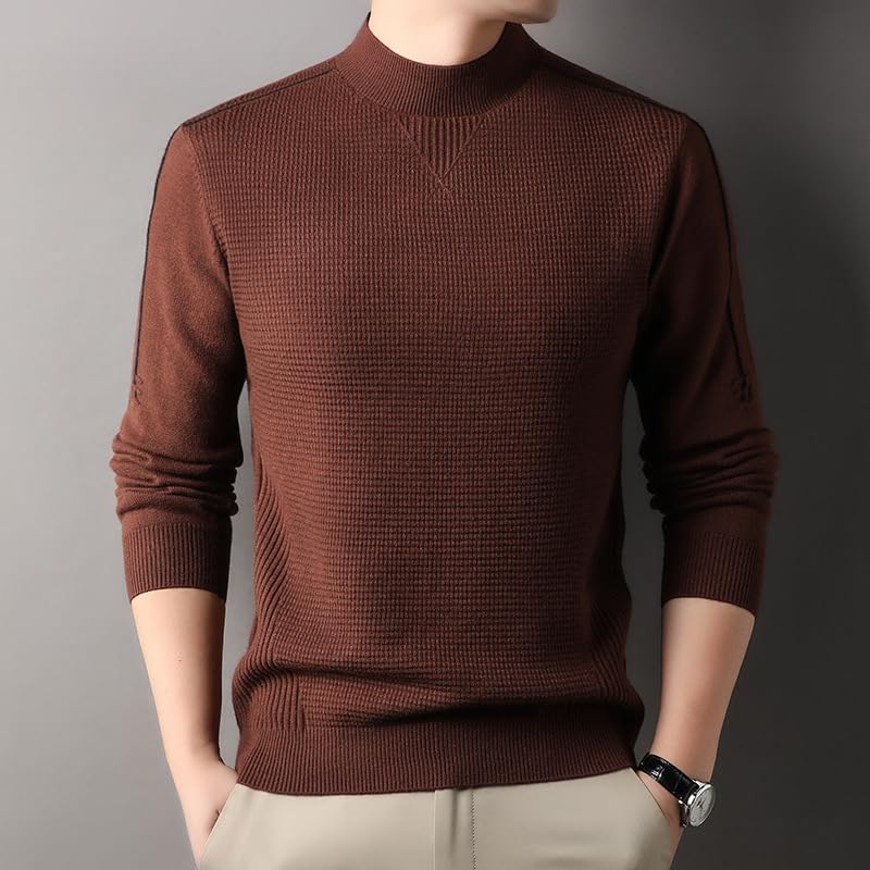 Men's Fall and Winter Thickened Sweater High Neck Warm Bottoming Knit Sweater4
