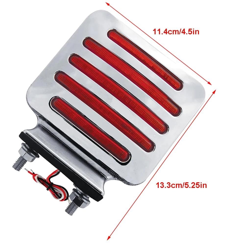 Luces de giro 1 Pieza Luces Giro LED Cuadradas Doble Cara Cromadas Línea Plana Ámbar/rojo Montaje En Camión Luces Traseras Giro Montaje En Poste Doble intermitente