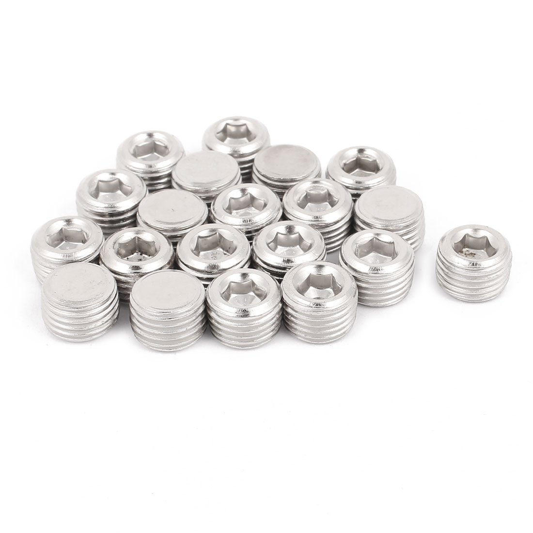 Uxcell 1/4 BSP Male Thread Brass Hex Head Pipe Plugs - 5 Pack Brass Fitting Connectors