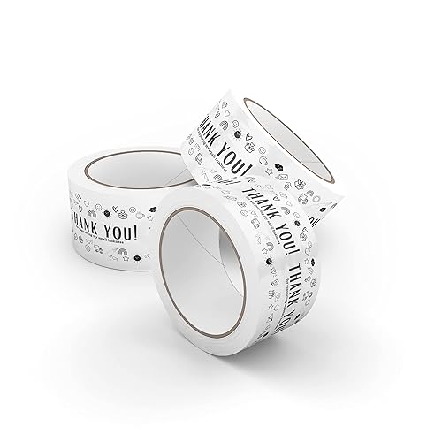 Mobiusea Creation Cinta de embalaje Thank You for Supporting My Small Business 1.88 pulgadas x 54 yardas Paquete de 3 Cinta de envío para