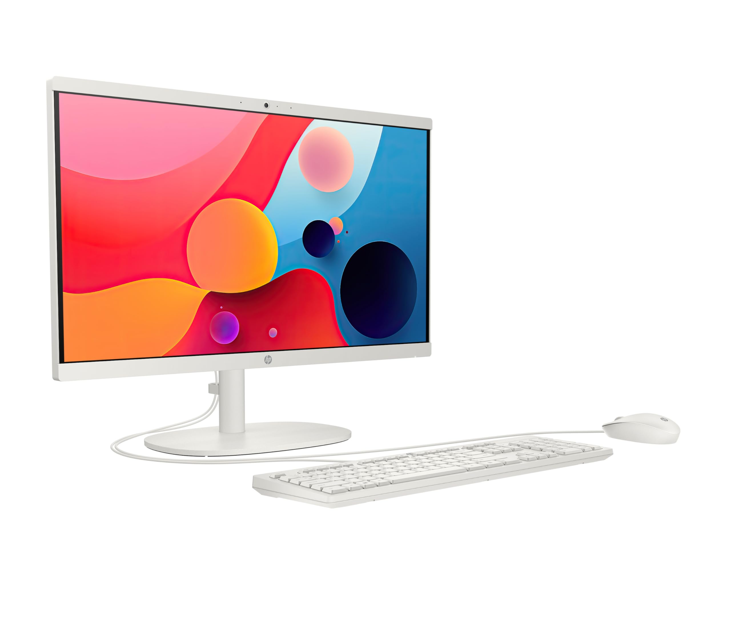 HP All-in-One 22-dg0038ns - Komputer 21,5" (Intel N100, 8GB RAM, 256 GB SSD, Intel UHD Graphics, FreeDos) - White - klawiatura QWERTY Polski