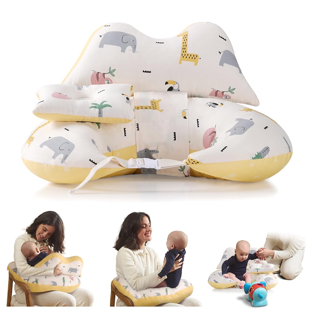 TMOHRA 3 in 1 Nursing Pillow for Breastfeeding,Multipurpose Feeding Pillow,Large Pillows for Babies,Feeding Pillow, Baby Nursing Pillows,Bed U-shape Pillow and Baby Lounger for Newborn (Animal)