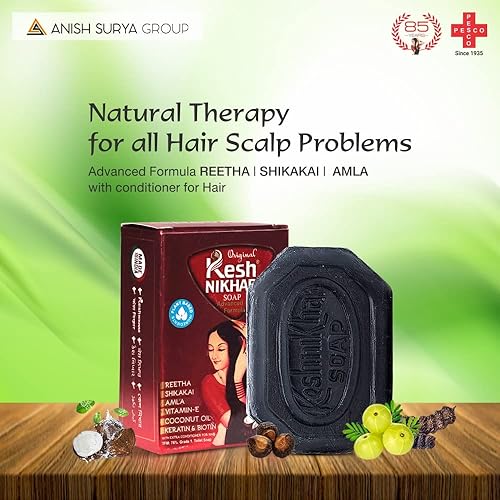 Miniatura 4 de Kesh Nikhar - Jabón de fórmula avanzada, barra de champú sólido, jabón natural para el cuidado y limpieza del cabello, Amla, Reetha, Shikakai para