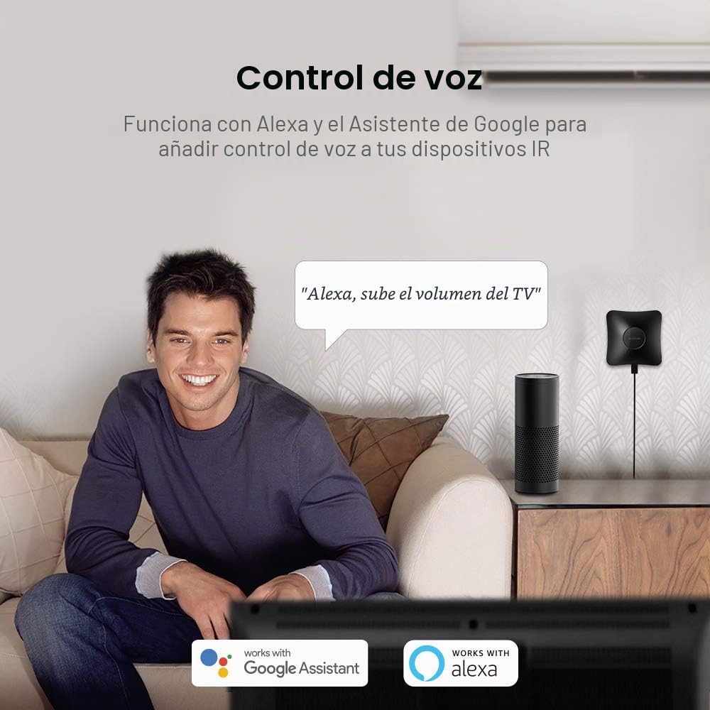 BroadLink IR y RF Mando a Distancia Universal - WiFi Smart Remote para domótica, TV, Motor de Cortina, Aire Acondicionado, Ventilador, Funciona con Alexa, Google Assistant, IFTTT (RM4 Pro)