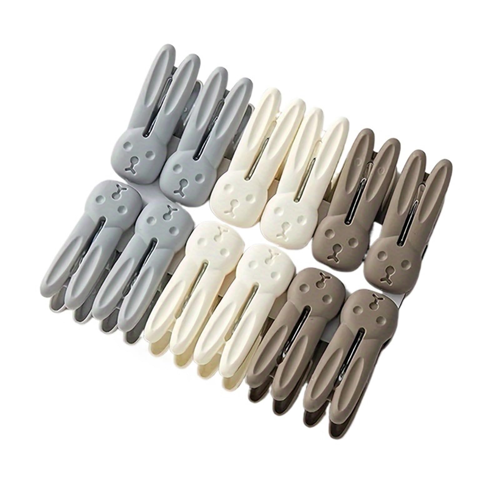 Clothespins Plastic Clothes Pins Heavy Duty Clothespins For Laundry, Clothesline Clips Pegs With No Trace Design(B-12Pcs)
