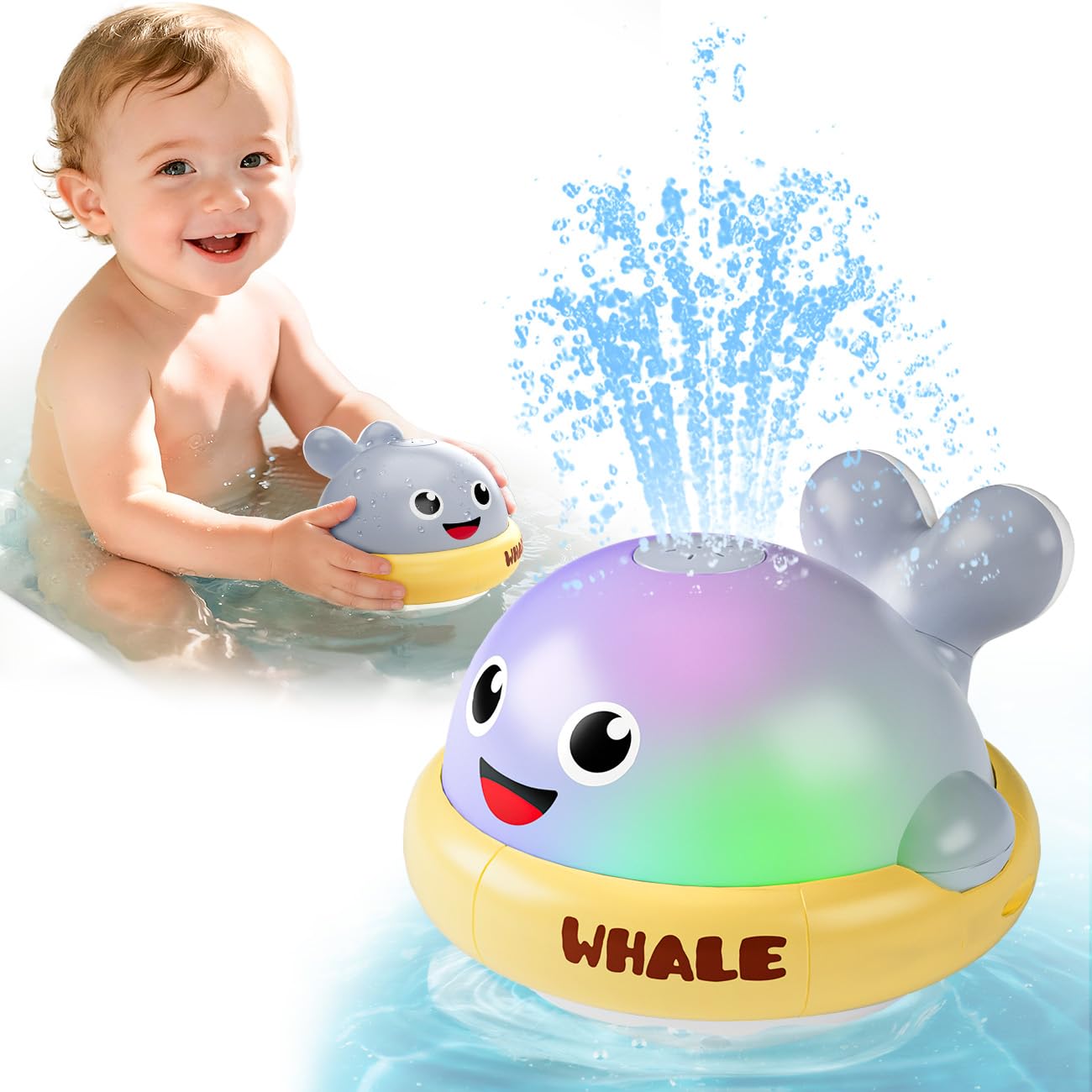 Baby Light Up Bath Toys: Toddler Bath Toy for 1 2 Year Old - Bath Toys for Babies 6-12 Months with Colorful Lights - Baby Boy girl Gifts Kids Toys Age 1-3 — view 9