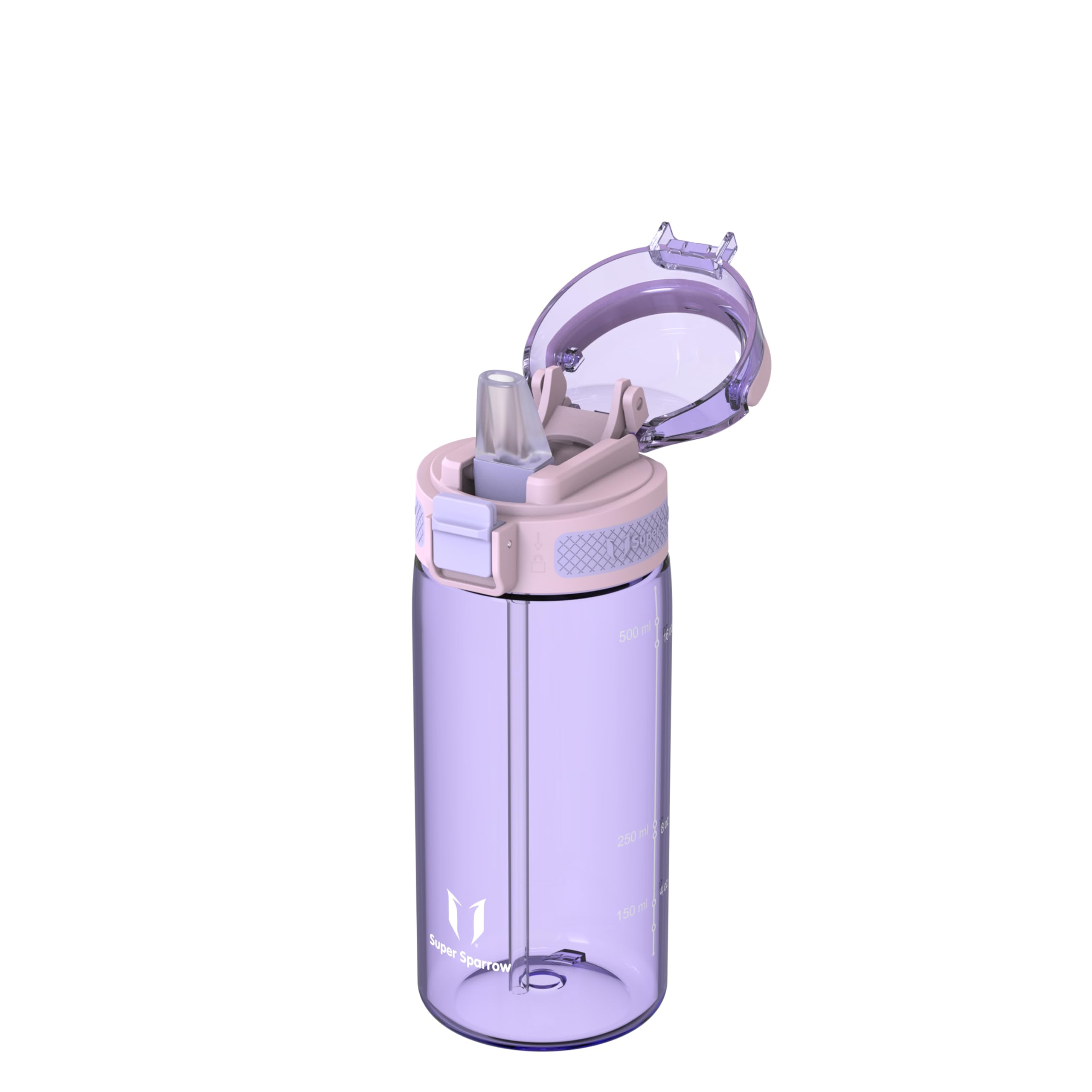 Super Sparrow Trinkflasche Kinder - TouchSip Wasserflasche - 500ml - BPA-frei - Ideale Sportflasche - Strohhalm Tritan Flasche für Kinder, Sport, Outdoor und Camping - Leicht