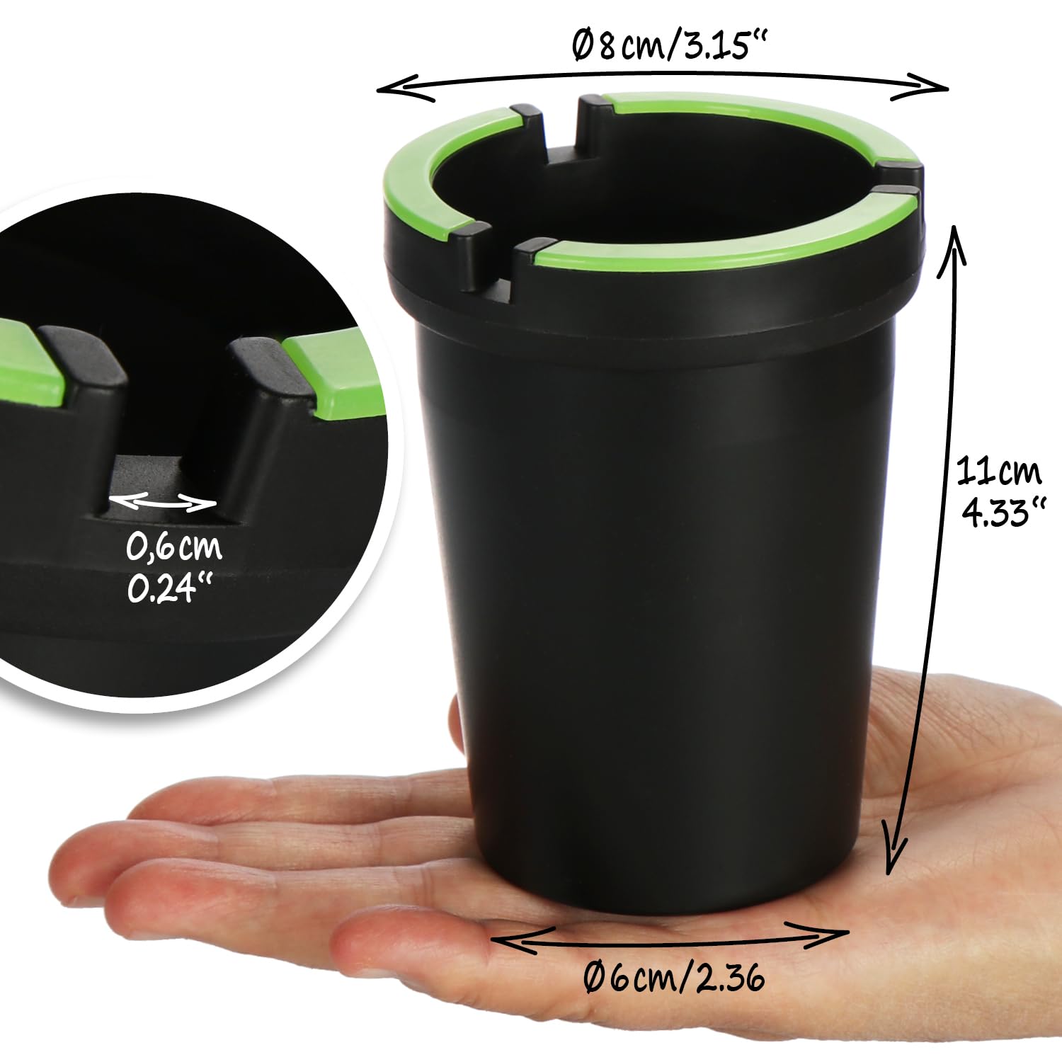 Posacenere Auto Portabevande Luminoso Vento Posacenere Coperchio - Foto 2