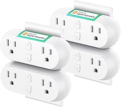 Smart Plug, Dual Smart Plug 15A WiFi Outlet 2-in-1 Compatible with Apple HomeKit, Siri, Alexa, Google Assistant, SmartThings, Voice & App Remote Control, Timer, No Hub Required, 4 Pack
