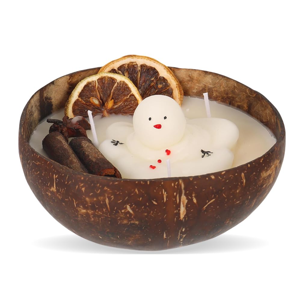 Vela de Cera de Soja perfumada con y muñeco de Nieve derretido navideño para aromaterapia y decoración