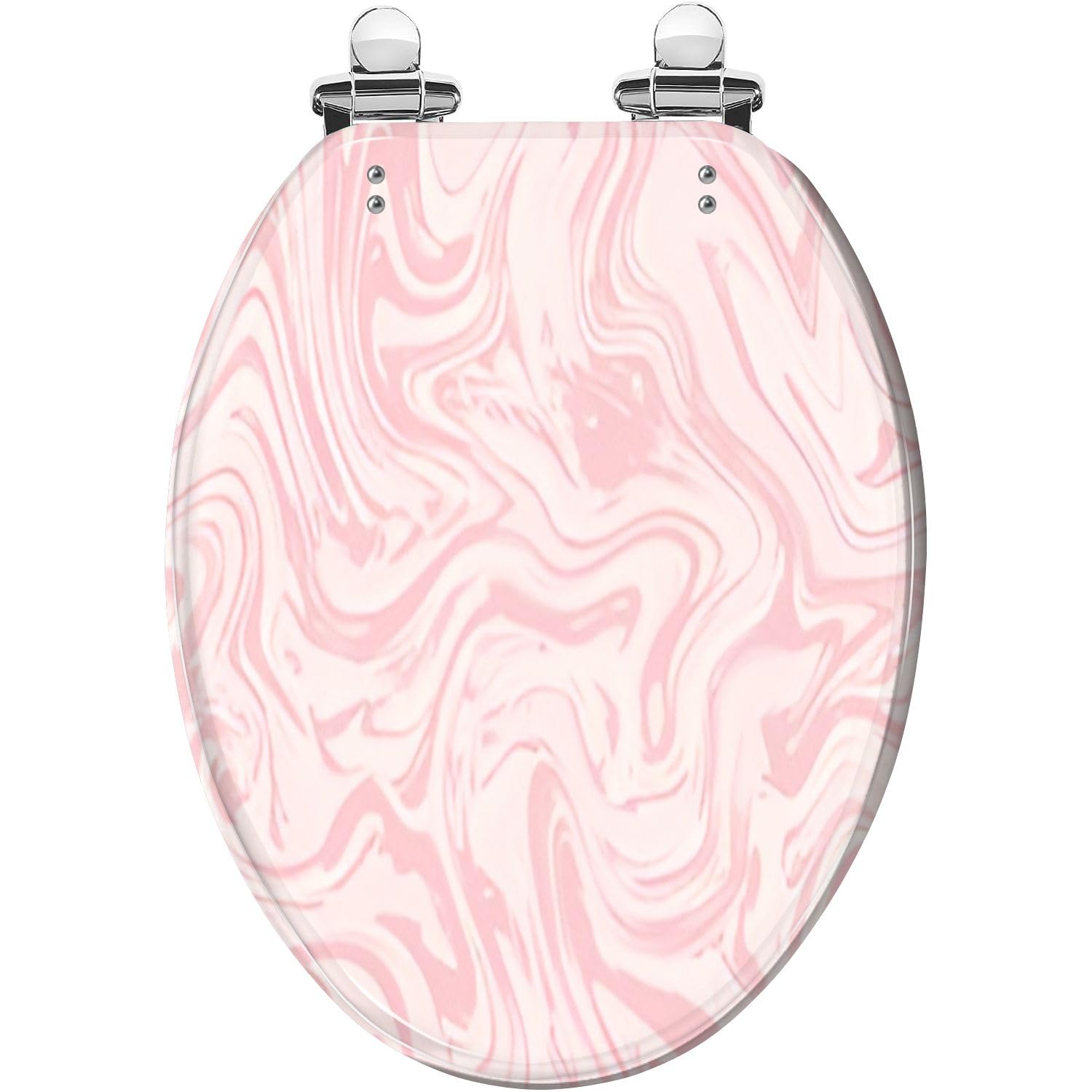 Elongated Toilet Seat Purple Seamless Textile Paint Illustration Pastel Pink Agate Magenta Resin Toilet Seat Quietly Slow Close with Quick-Release Hinges Toilet Seat with Cover Easy to Clean Install
