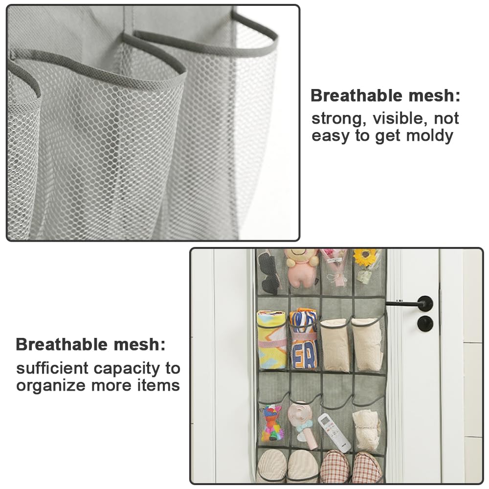 Organizzatore Scarpe Da Appendere Alla Porta - 24 Tasche, Bianco, Con 3 Ganci - Foto 9