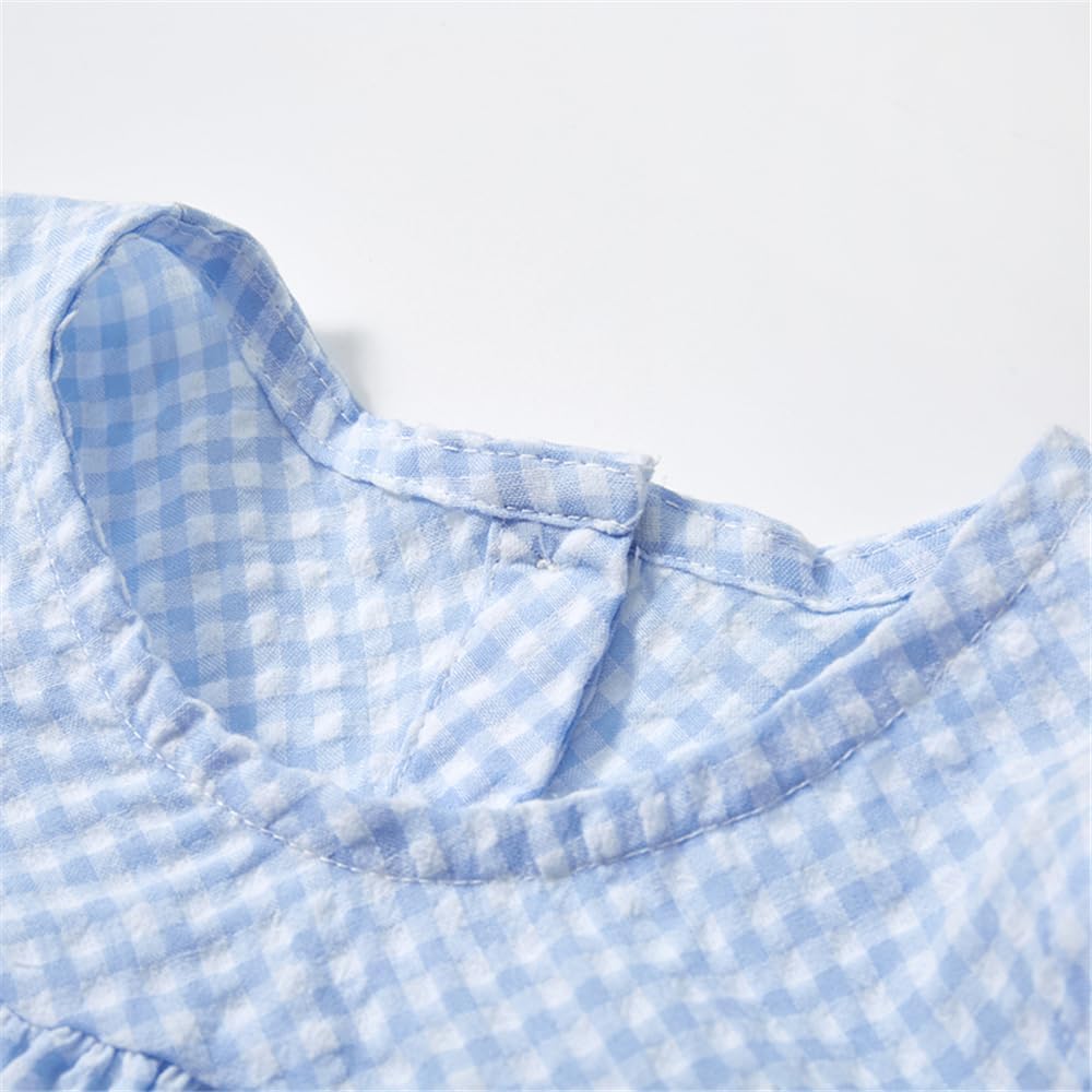 Youlebao Little Girls Short Sleeve Summer Dress Easter Casual Applique Tunic Shirt Playwear Cotton Dresses - Image 4