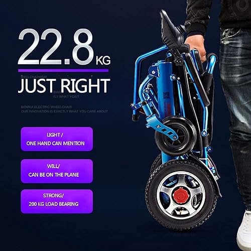 Miniatura 3 de NEOCHY Silla de ruedas portátil plegable y de viaje, motorizada, ligera, para aviación, silla de ruedas eléctrica segura